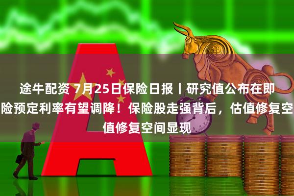 途牛配资 7月25日保险日报丨研究值公布在即，人身险预定利率有望调降！保险股走强背后，估值修复空间显现